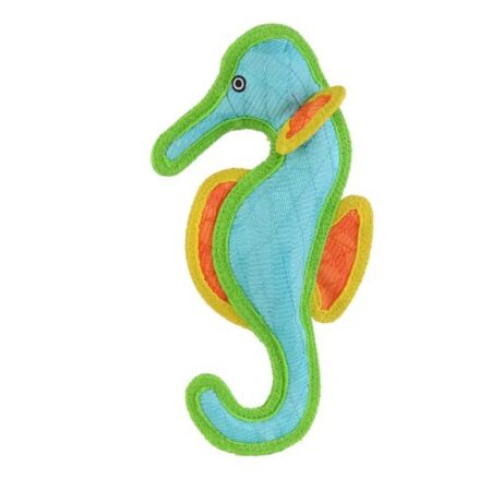 Tuffy Dog Toys - VIP Products - Mighty Jr Ocean Seahorse, Plush, Squeaky Dog Toy